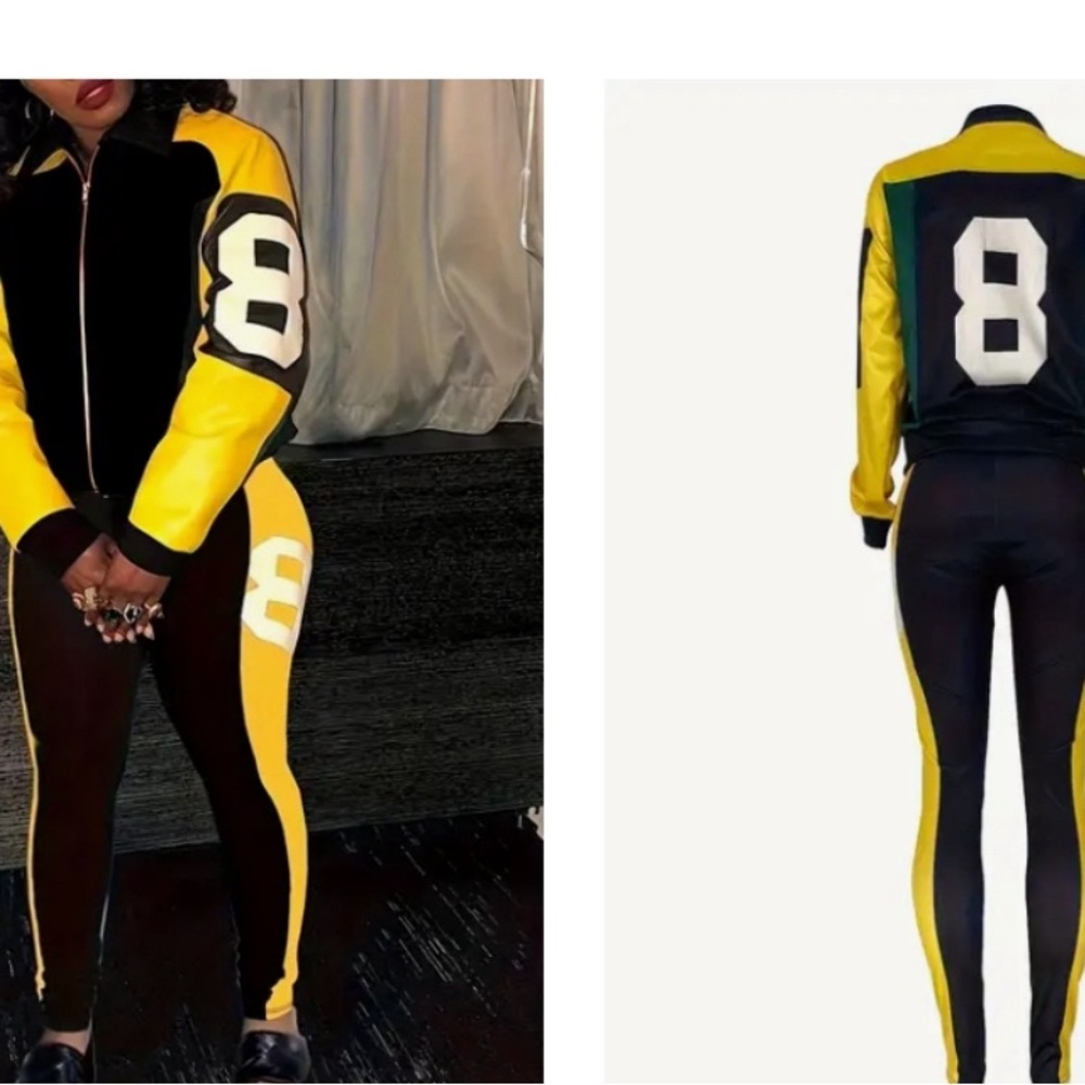 Pant set with zipper jacket